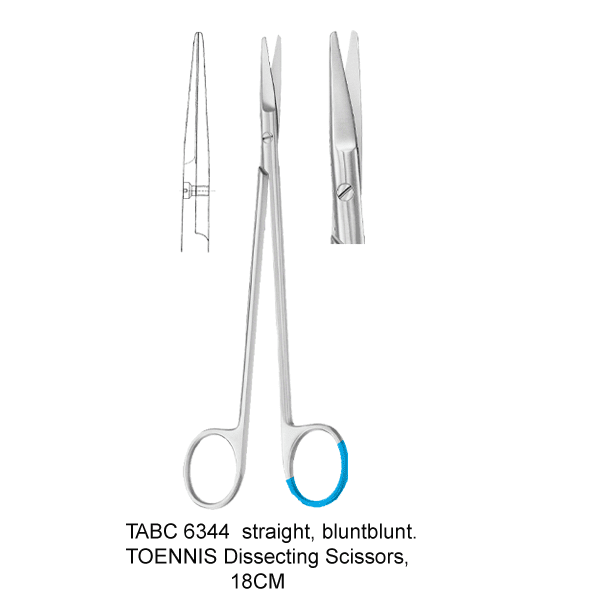 MS Toolz 4.5" Medical Surgical Dissecting Straight Scissors – Sharp/Sharp Ends, Stainless Steel