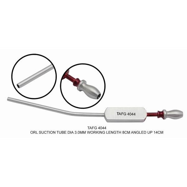 ORL Suction Tube Ø 5 mm, Angled Tip 18°, Working Length 10 cm
