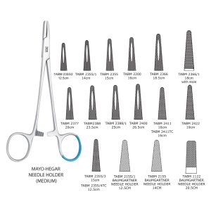 Best mayo hegar needle holder Straight WithHole Medium 12.5cm