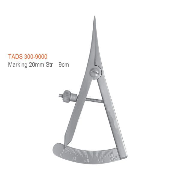 Castroviejo Caliper – Straight, 20 mm Marking, 9 cm