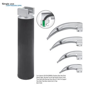 Macintosh Single Use Fiber Optic Laryngoscope – Silver Heel