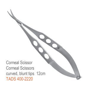 Corneal Scissors – Curved, Blunt Tips, 12 cm