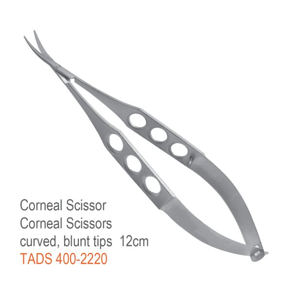 Corneal Scissors – Curved, Blunt Tips, 12 cm