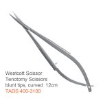 Westcott Tenotomy Scissors – Curved, Blunt Tips, 12 cm