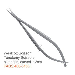 Westcott Tenotomy Scissors – Curved, Blunt Tips, 12 cm