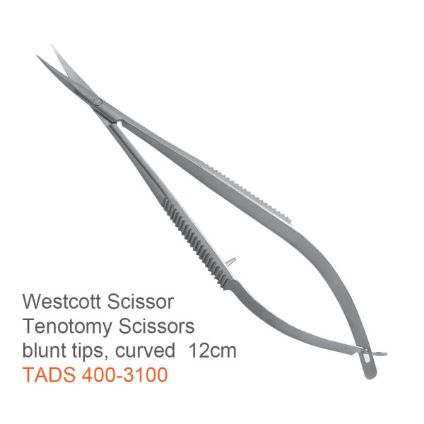 Westcott Tenotomy Scissors – Curved, Blunt Tips, 12 cm