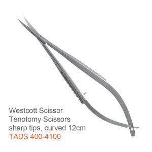 Westcott Tenotomy Scissors – Curved, Sharp Tips, 12 cm
