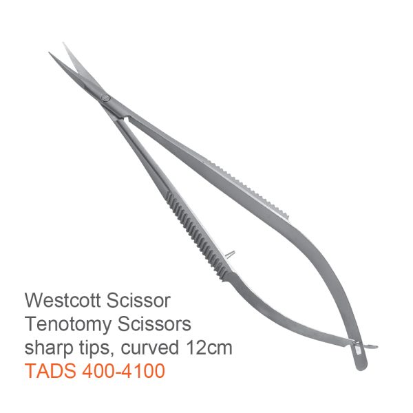Westcott Tenotomy Scissors – Curved, Sharp Tips, 12 cm