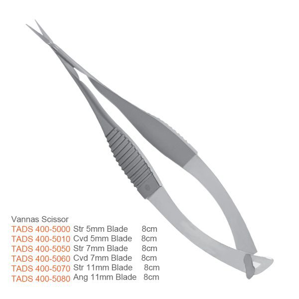 Vannas Scissors – Ophthalmic Surgical Scissors, 8 cm