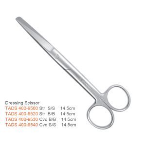 Dressing Scissors – Straight & Curved, 14.5 cm