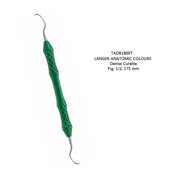 Langer Anatomic Colours Dental Curette, Fig. 1/2, 175 mm