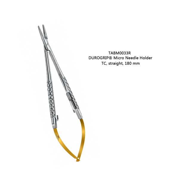DUROGRIP Micro Needle Holder, TC, straight, 180 mm