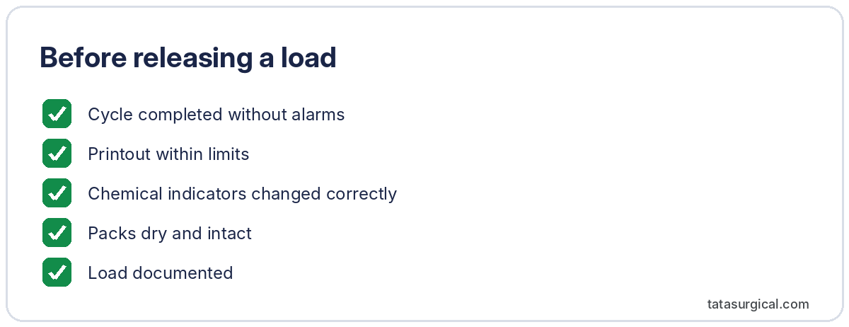 Before releasing a load - Tata Surgical