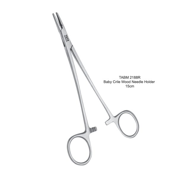 Baby Crile-Wood Needle Holder, 15 cm