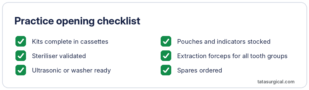 Practice opening checklist - Tata Surgical