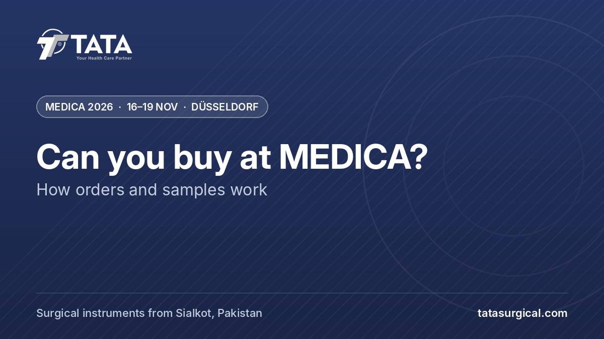 Can you buy at MEDICA?: How orders and samples work - Tata Surgical at MEDICA 2026, Düsseldorf