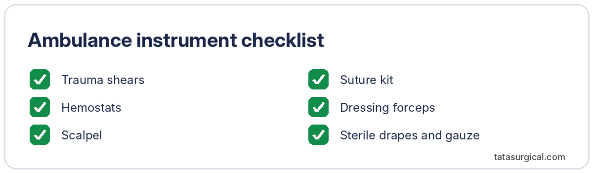 Ambulance instrument checklist - Tata Surgical