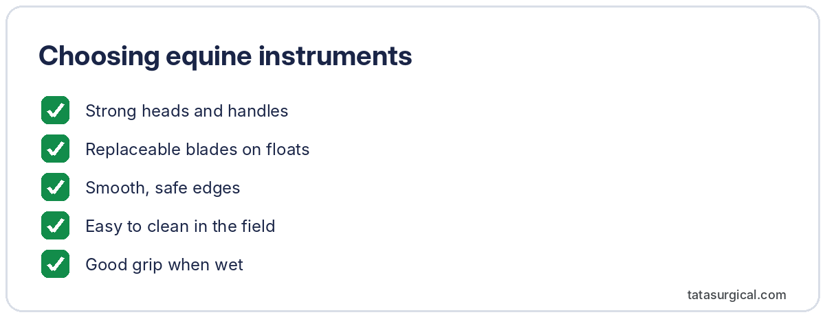 Choosing equine instruments - Tata Surgical