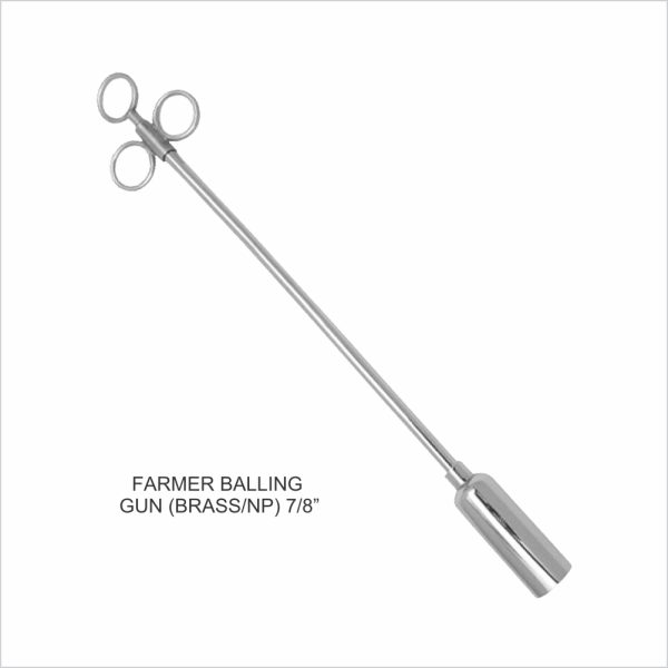 Farmer Balling Gun, Brass, 7/8 Inch