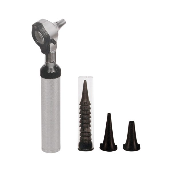 Fiber Optic Metal Otoscope with Ear Specula