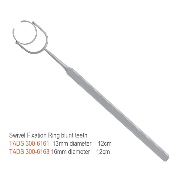 Fine-Thornton Swivel Fixation Ring, Blunt Teeth, 12 cm