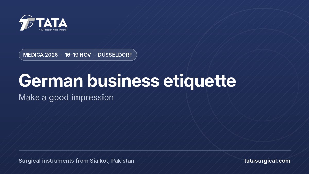 German business etiquette: Make a good impression - Tata Surgical at MEDICA 2026, Düsseldorf