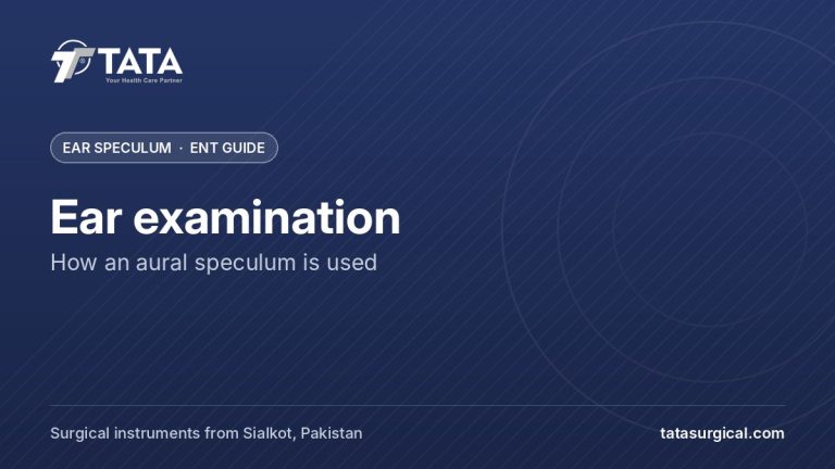 Ear examination: How an aural speculum is used - Tata Surgical, Hartmann aural speculum and ENT instruments