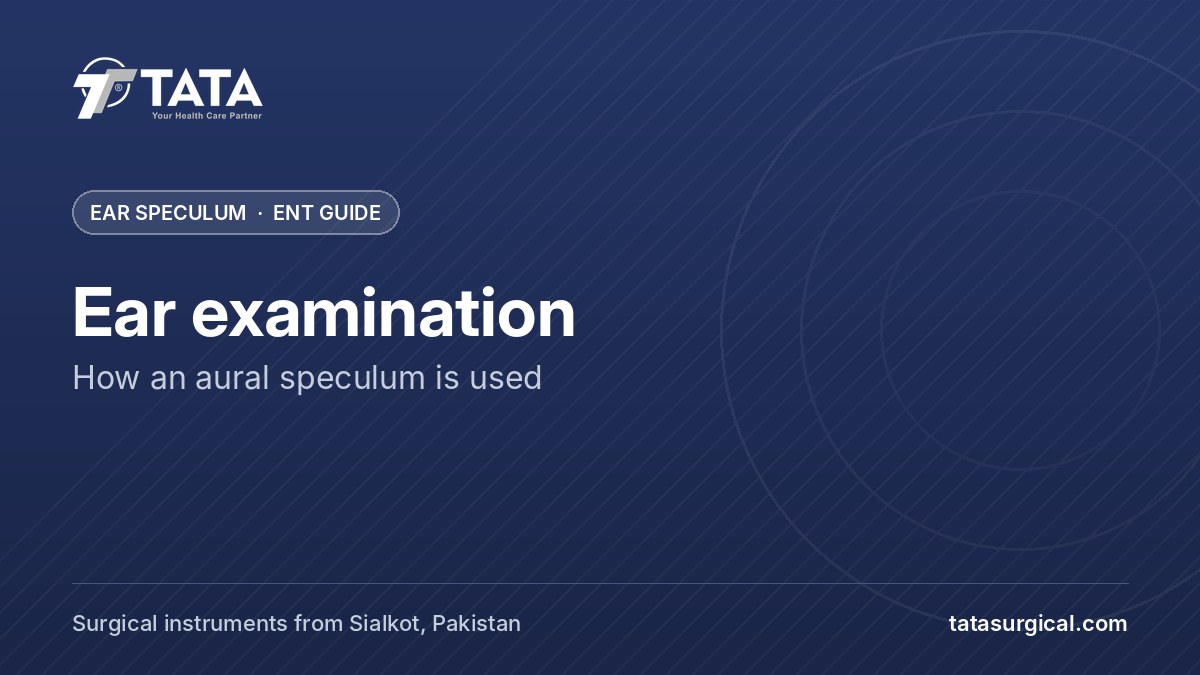 Ear examination: How an aural speculum is used - Tata Surgical, Hartmann aural speculum and ENT instruments