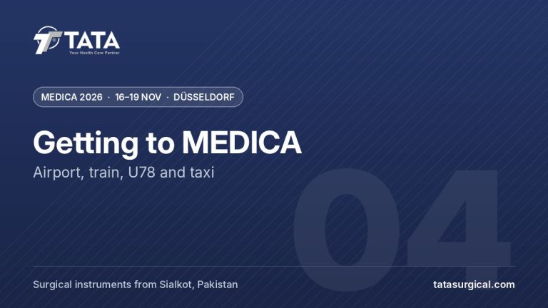 Getting to MEDICA: Airport, train, U78 and taxi - Tata Surgical at MEDICA 2026, Düsseldorf