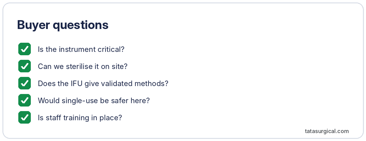 Buyer questions - Tata Surgical