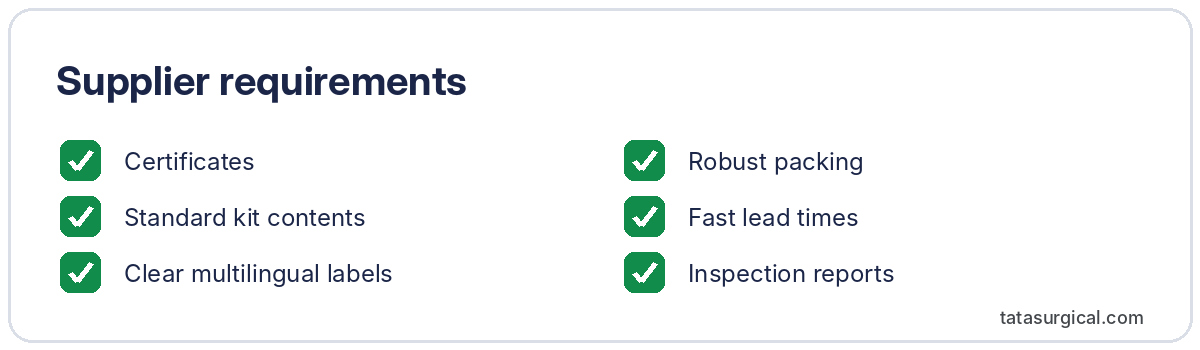 Supplier requirements - Tata Surgical