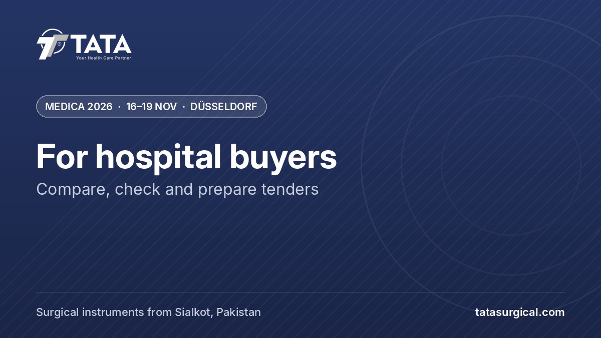For hospital buyers: Compare, check and prepare tenders - Tata Surgical at MEDICA 2026, Düsseldorf