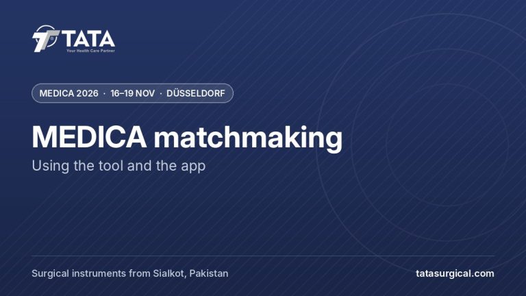 MEDICA matchmaking: Using the tool and the app - Tata Surgical at MEDICA 2026, Düsseldorf