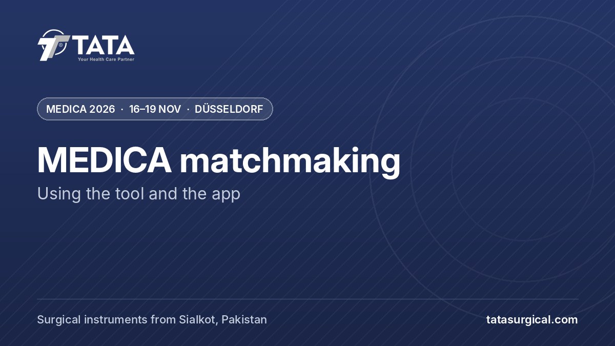 MEDICA matchmaking: Using the tool and the app - Tata Surgical at MEDICA 2026, Düsseldorf