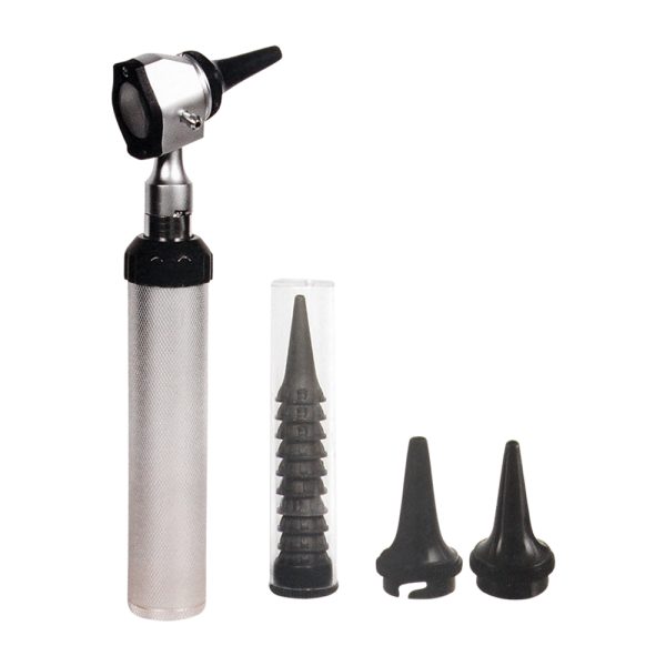 Metal Otoscope Black Head with Ear Specula
