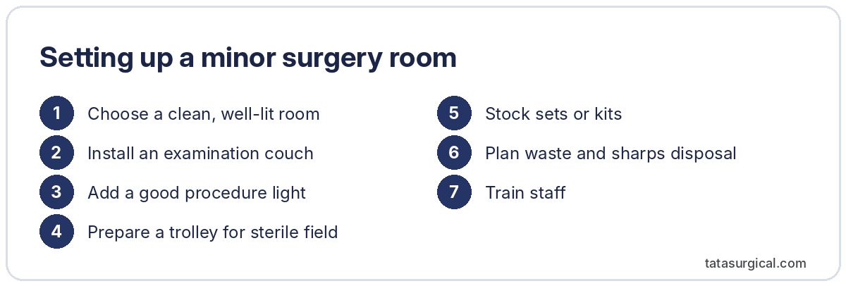 Setting up a minor surgery room - Tata Surgical