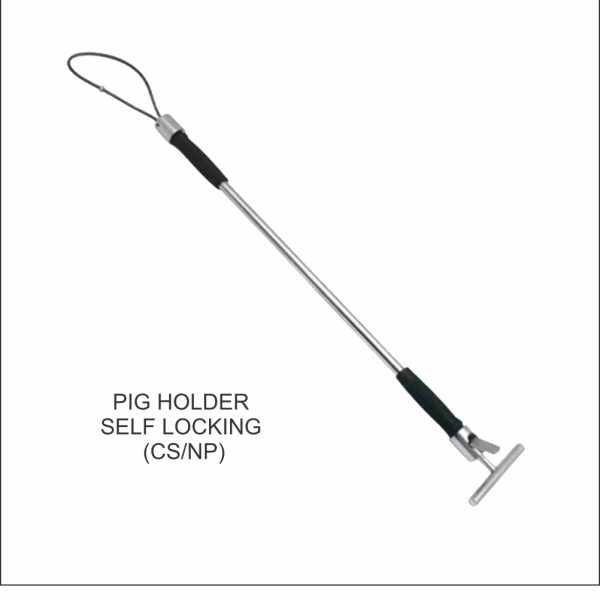 Pig Holder, Self Locking, Rubber Grips
