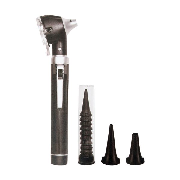 Pocket Fiber Otoscope Black with Ear Specula