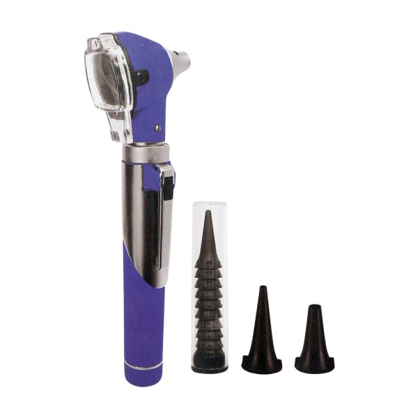 Pocket Fiber Otoscope Blue with Ear Specula