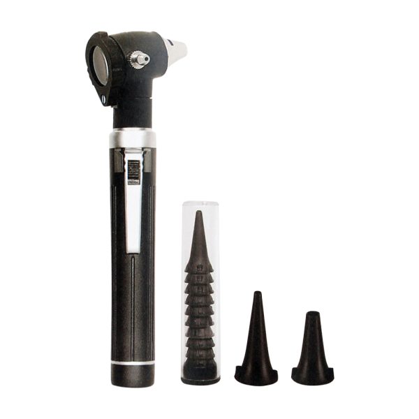 Pocket Otoscope Black with Ear Specula