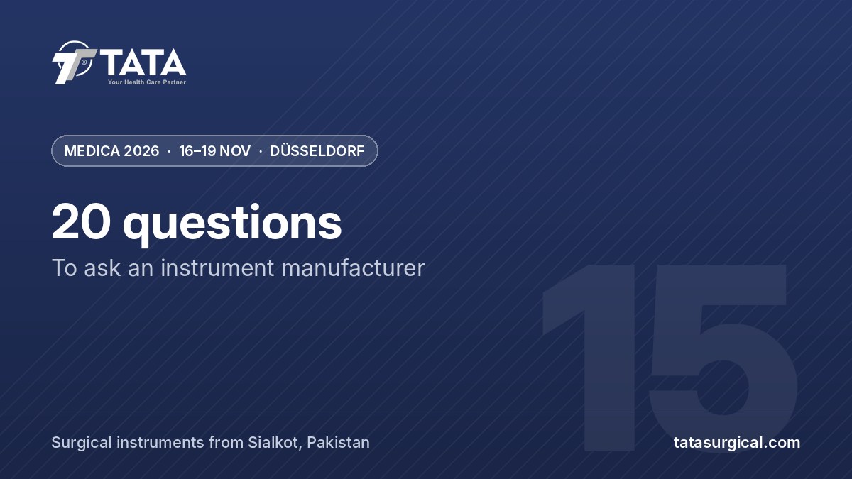20 questions: To ask an instrument manufacturer - Tata Surgical at MEDICA 2026, Düsseldorf