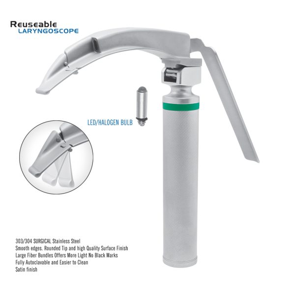 Reusable Fiber Optic Laryngoscope, Large Fiber Bundle