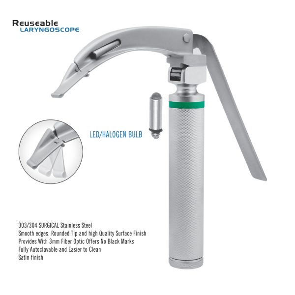 Reusable Fiber Optic Laryngoscope, 3 mm Fiber