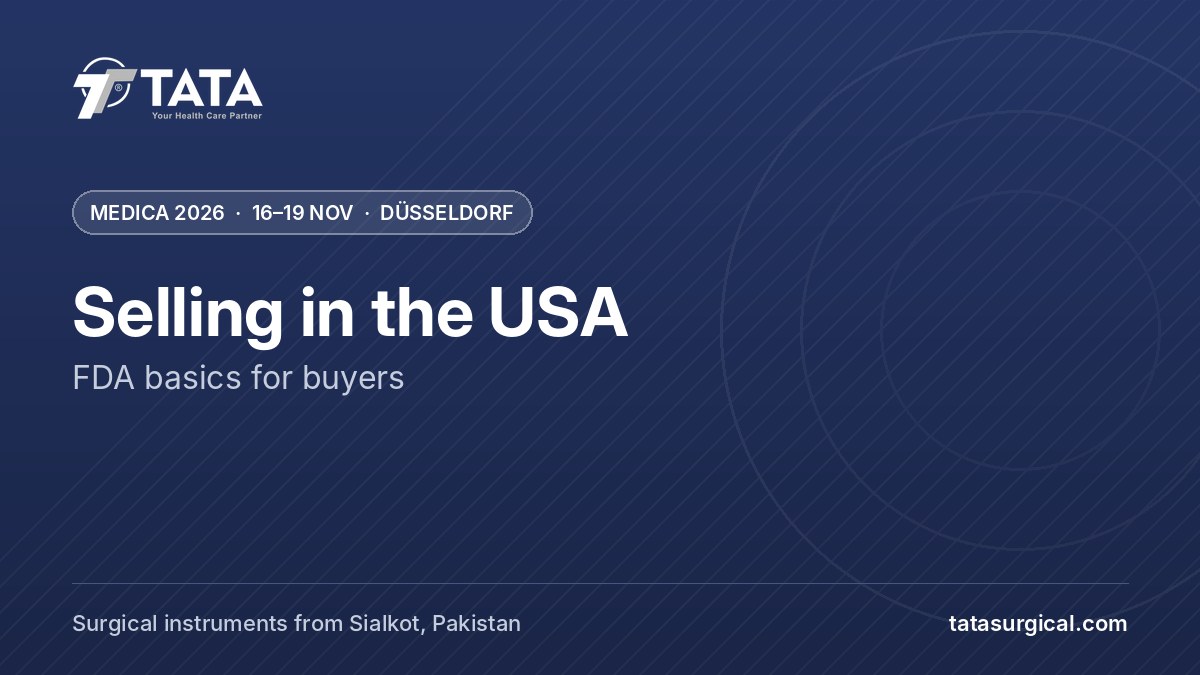 Selling in the USA: FDA basics for buyers - Tata Surgical at MEDICA 2026, Düsseldorf