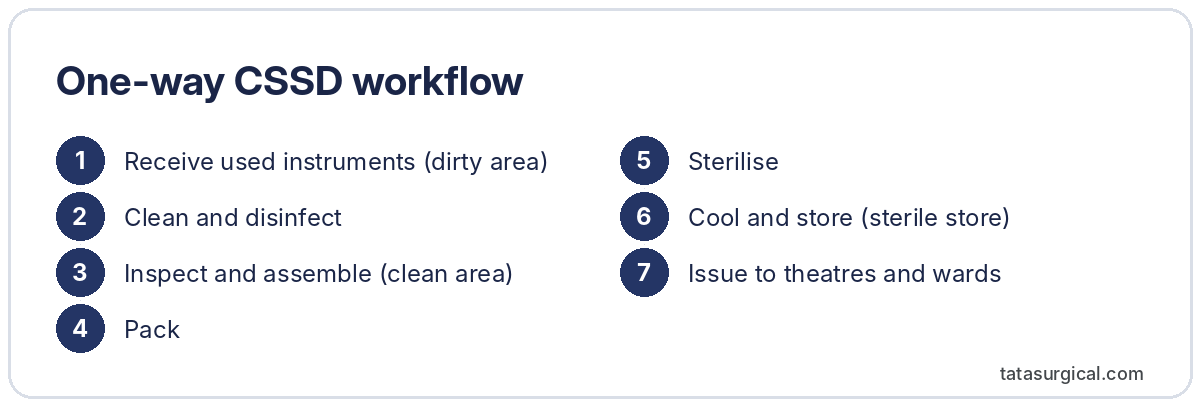 One-way CSSD workflow - Tata Surgical