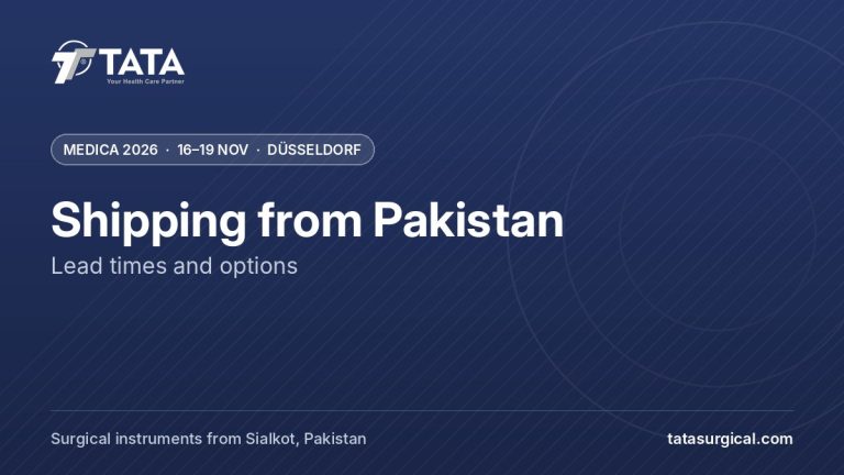 Shipping from Pakistan: Lead times and options - Tata Surgical at MEDICA 2026, Düsseldorf