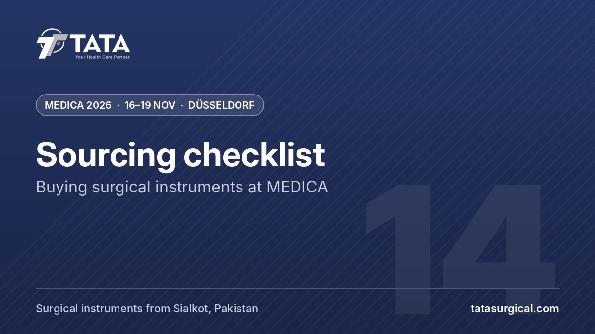 Sourcing checklist: Buying surgical instruments at MEDICA - Tata Surgical at MEDICA 2026, Düsseldorf