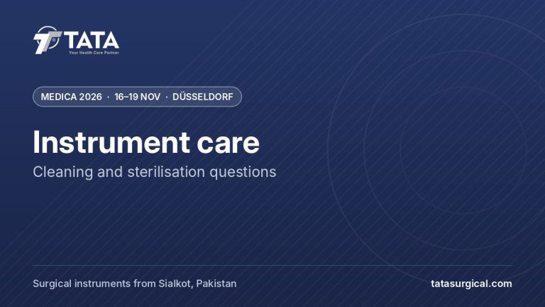 Instrument care: Cleaning and sterilisation questions - Tata Surgical at MEDICA 2026, Düsseldorf