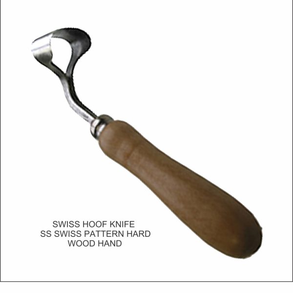 Swiss Hoof Knife, Stainless Steel, Hardwood Handle