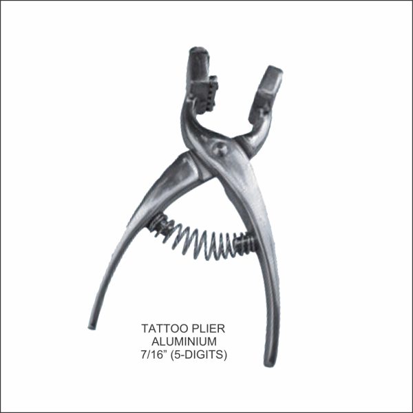 Tattoo Plier, Aluminum, 7/16 Inch, 5 Digits